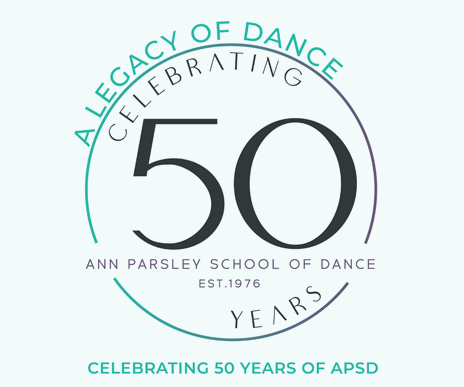 Ann Parsley School of Dance Celebrating 50 Years logo